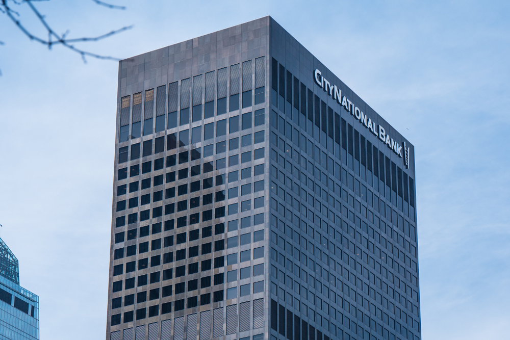 City National Bank building in Downtown Los Angeles - CALIFORNIA, UNITED STATES - MARCH 18, 2019